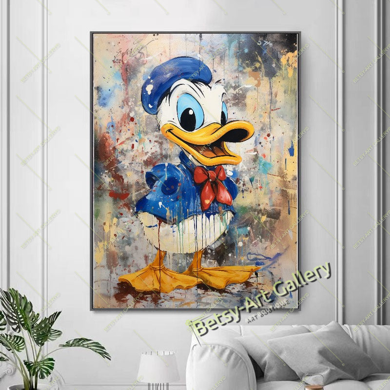 Funny Duck Warrior Wall Art - Modern Pop Art Canvas Print