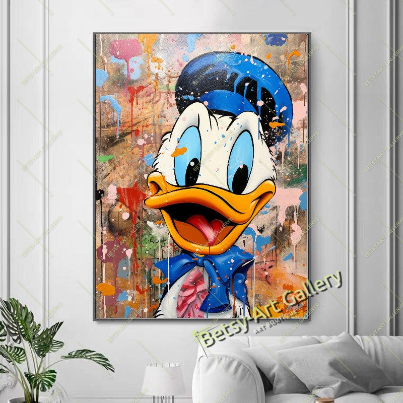 Funny Duck Warrior Wall Art - Modern Pop Art Canvas Print