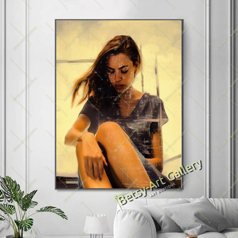 Girl on a Swing in the Sky Canvas Print