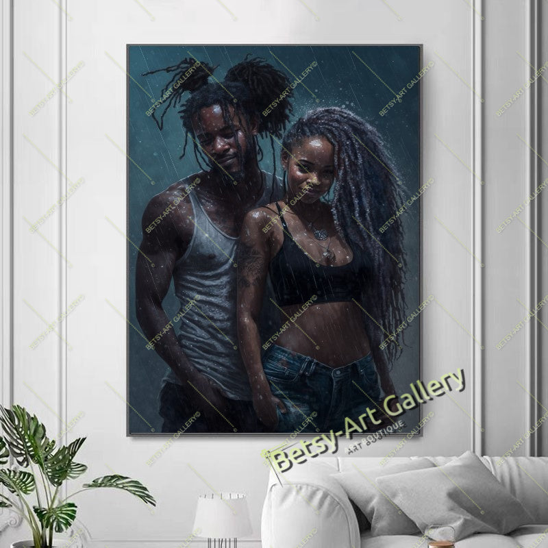 Abstract African Woman Canvas Print, Modern Tribal Art