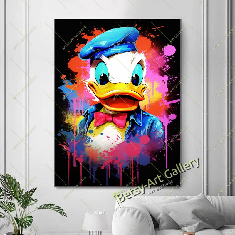 Funny Duck Warrior Wall Art - Modern Pop Art Canvas Print