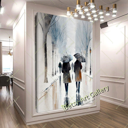 Elegant Lady at the Ocean Wall Art - Romantic Beach Scene Canvas Print