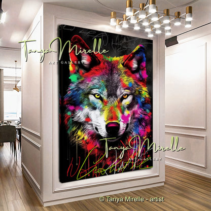 Vivid Graffiti Deer Canvas – Colorful Animal Print