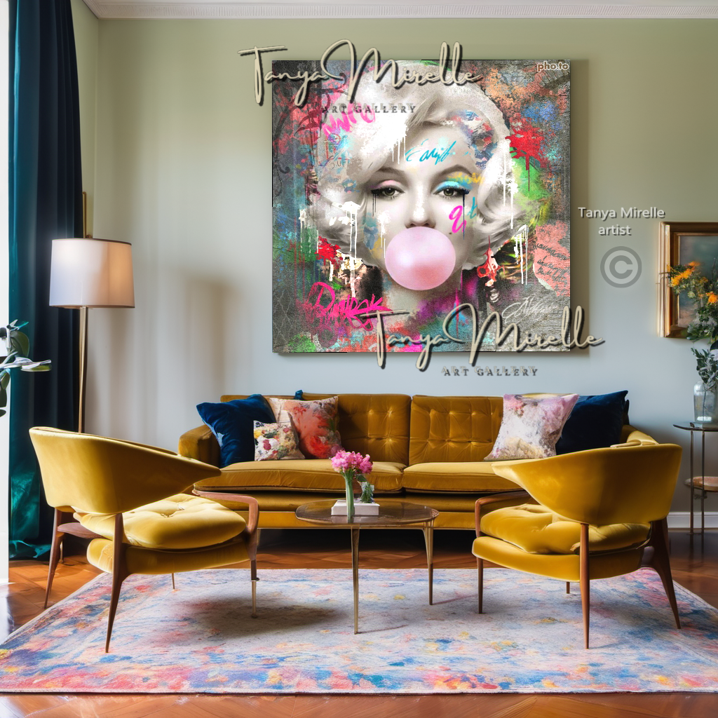 Marilyn Monroe Bubble Gum Art, Pop Art Print on Canvas canvas print canvas wall art celebriti art giclée prints graffiti art print graffiti canvas graffiti canvas art iconic art portrait large canvas print large wall art Large Wall Art Decor merilyn monroe art print Merilyn Monroe painting modern abstract art modern art print pop art print print on canvas ready to hang canvas street art on canvas stretched canvas art wall art prints