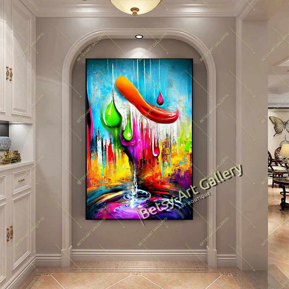 Bold Abstract Canvas Print, Vibrant Contemporary Home Decor