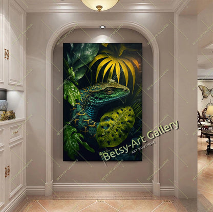 Jungle Woman Butterfly Canvas Print, Fantasy Exotic Decor