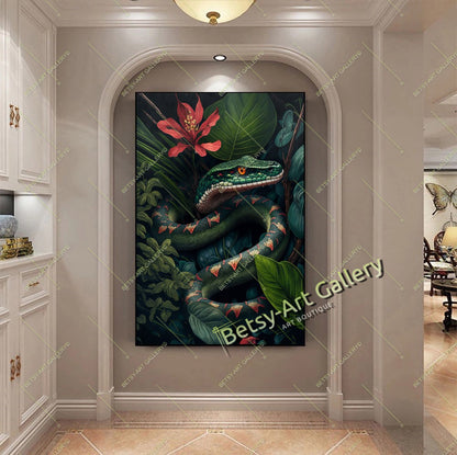 Jungle Woman Butterfly Canvas Print, Fantasy Exotic Decor