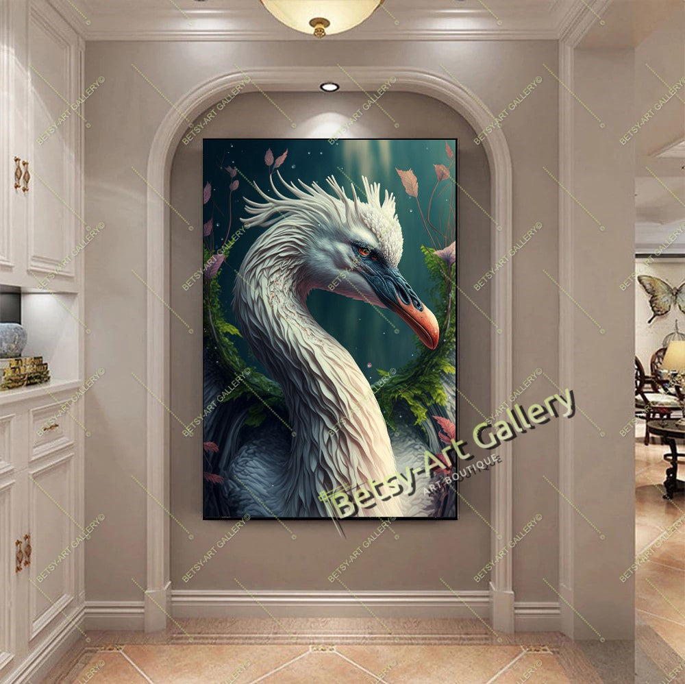 Jungle Exotic Birds Canvas Print, Tropical Parrots Wall Art