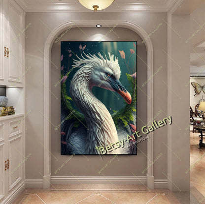 Jungle Exotic Birds Canvas Print, Tropical Parrots Wall Art