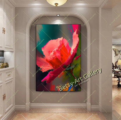 Cozy Floral Nature Canvas Print, Bee and Butterfly Wall Ar