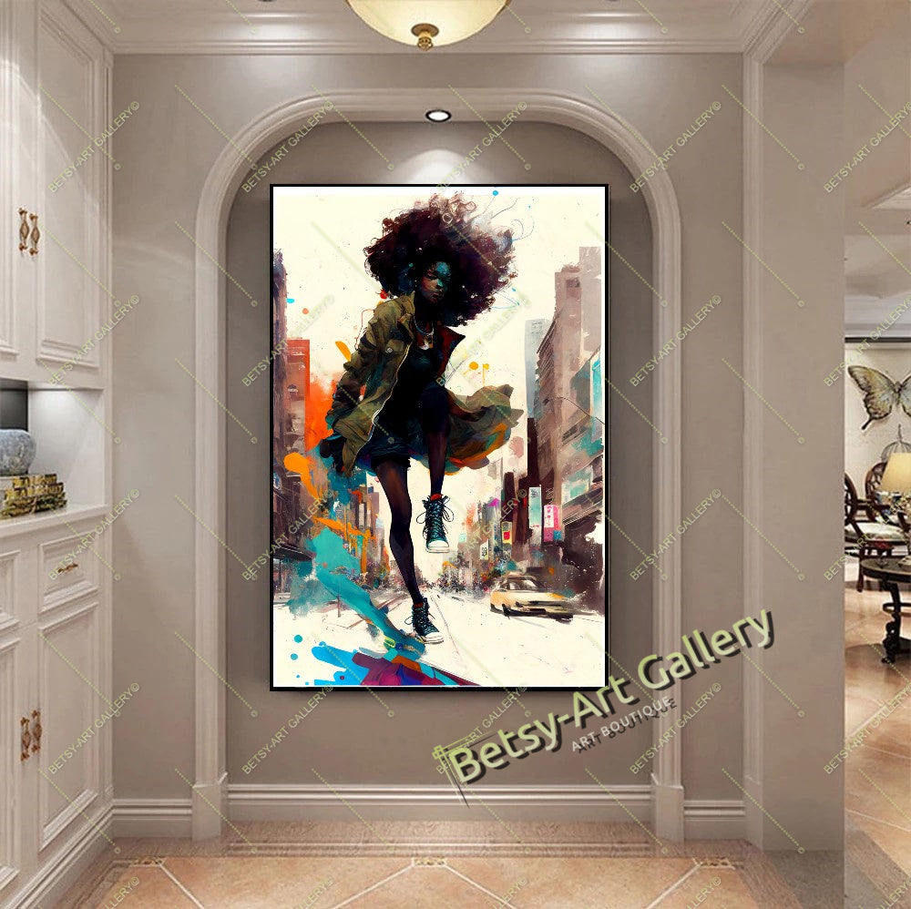 Elegant Lady at the Ocean Wall Art - Romantic Beach Scene Canvas Print