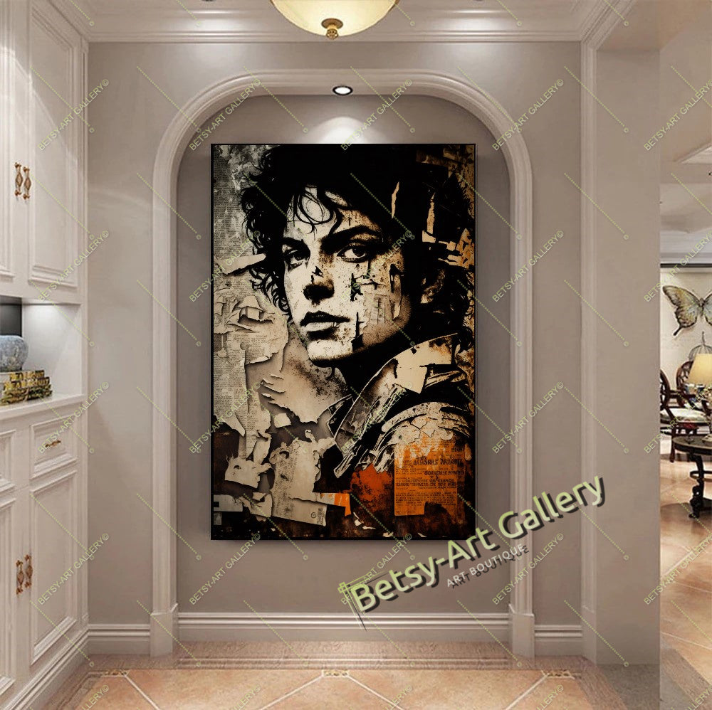Michael Jackson Canvas Wall Art - Pop Legend Portrait Print