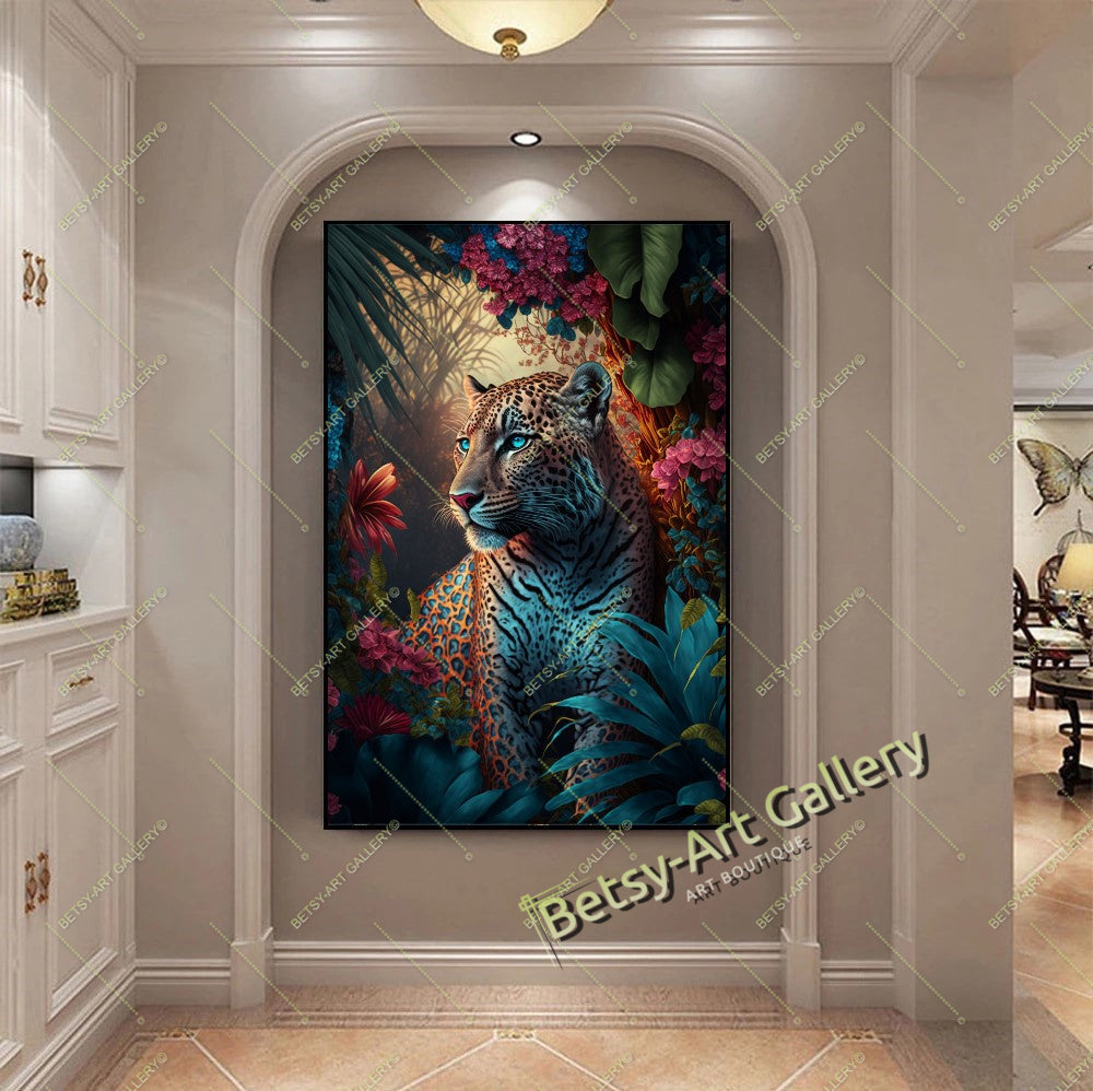 Tiger and Leopard Canvas Print - Wildlife Wall Art