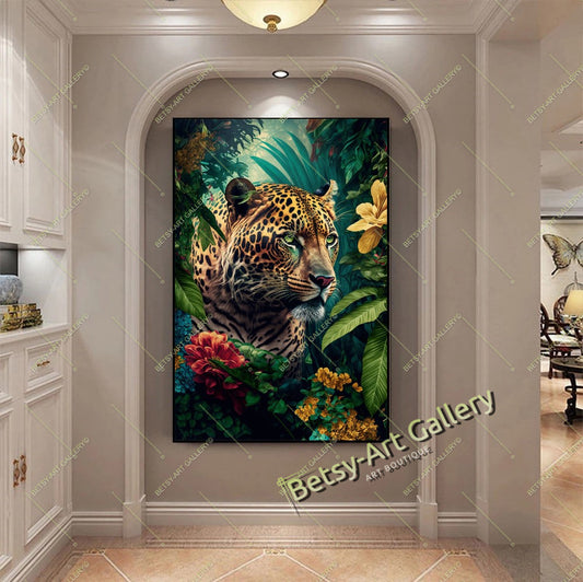 Tiger and Leopard Canvas Print - Wildlife Wall Art
