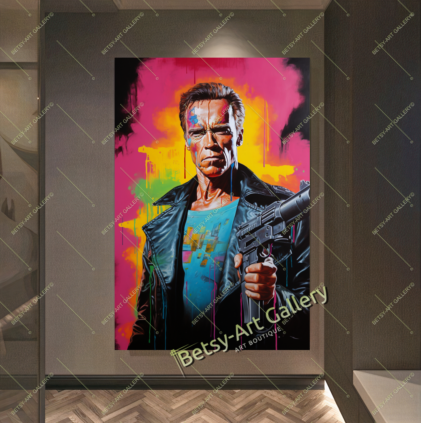 Terminator Wall Art - Cyberpunk Soldier Canvas Print