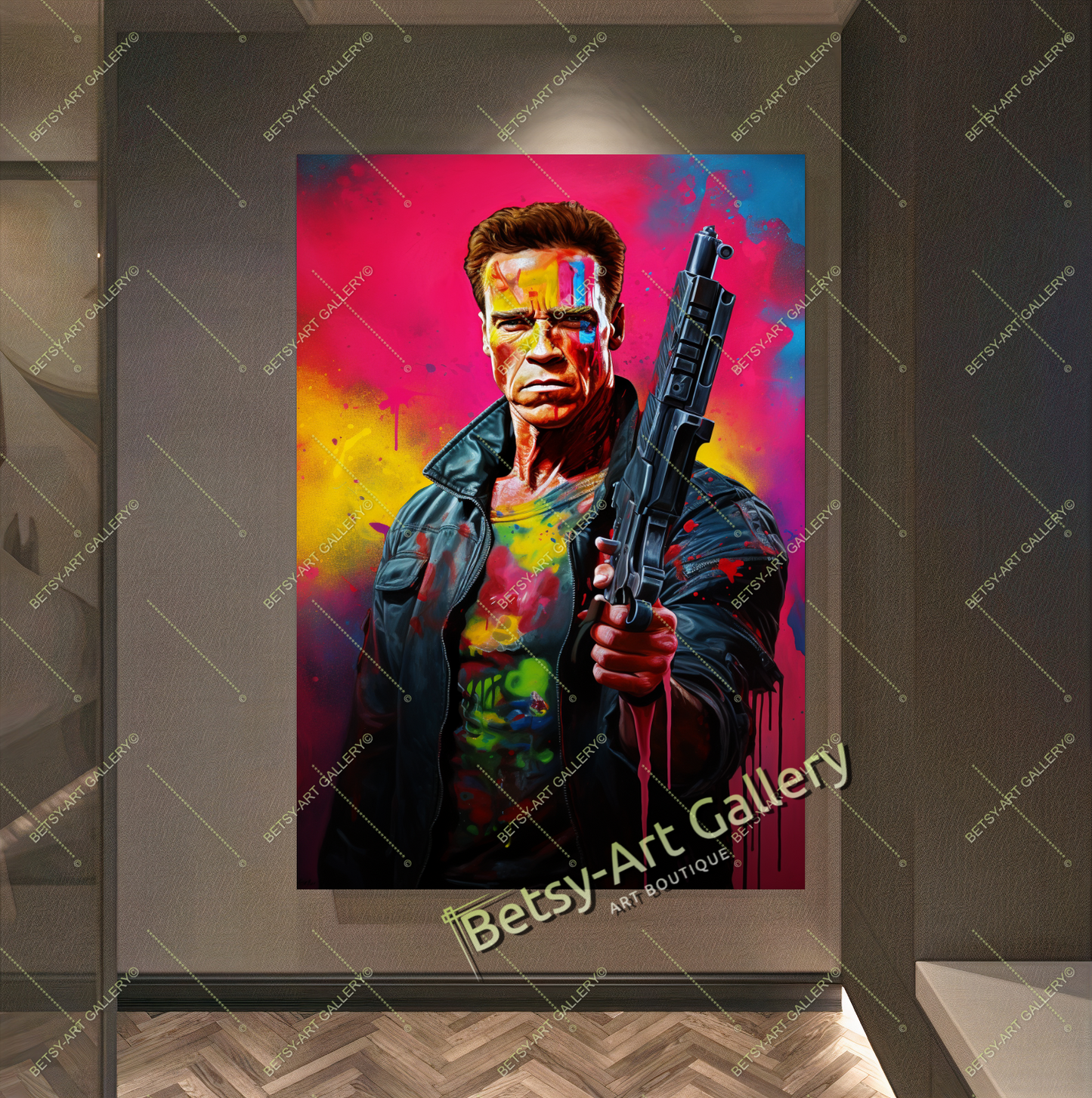 Terminator Wall Art - Cyberpunk Soldier Canvas Print