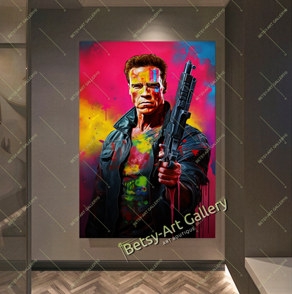 Terminator Wall Art - Cyberpunk Soldier Canvas Print