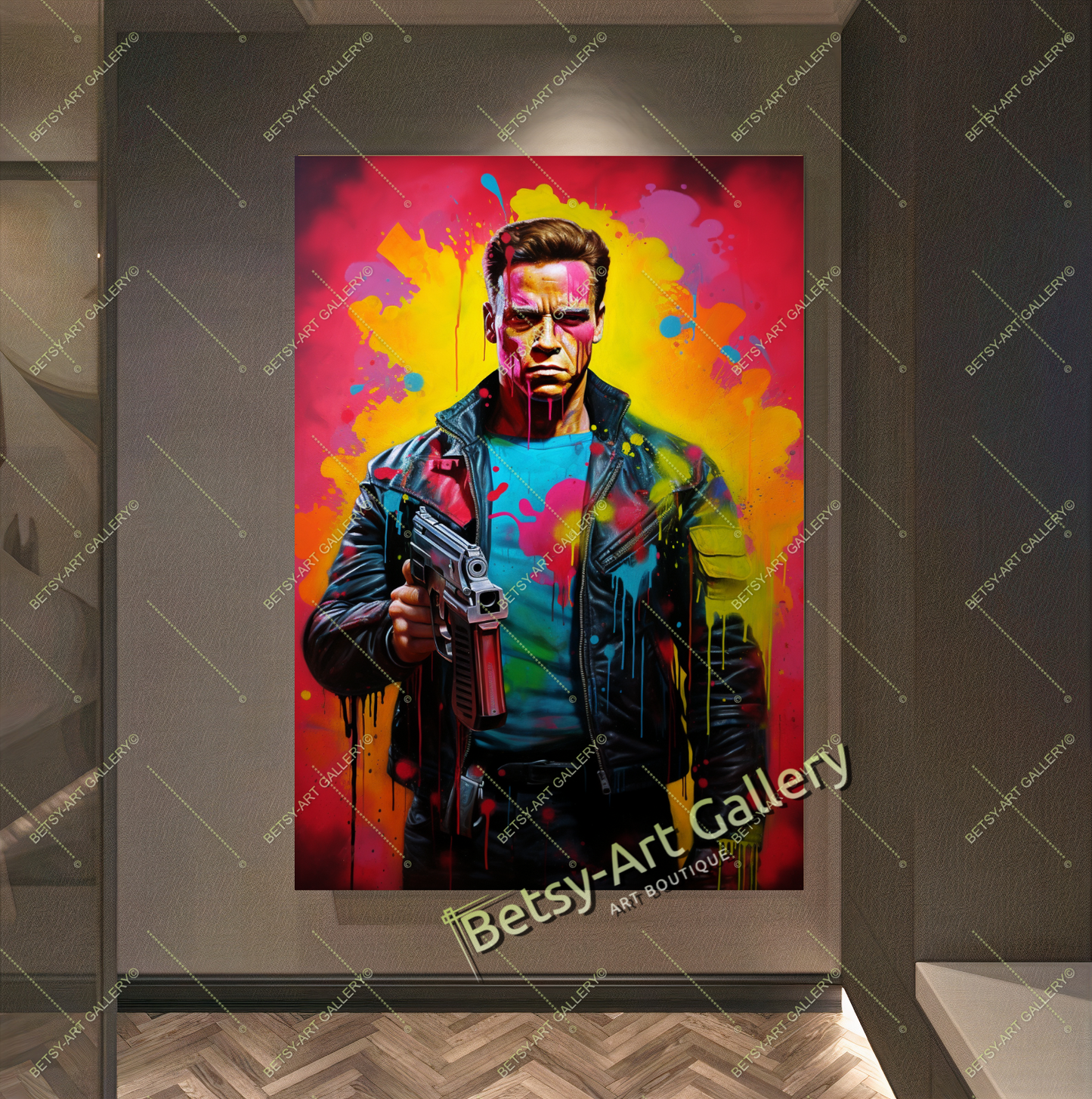 Terminator Wall Art - Cyberpunk Soldier Canvas Print