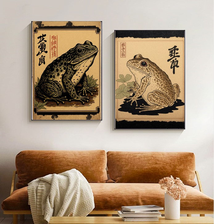 Vintage Japanese Wabi-Sabi Frog Canvas Print art gift asian style painting canvas print canvas wall art contemporary artwork giclée prints japanese minimalism canvas large canvas print large wall art meditative artwork minimalist art print minimalist canvas modern art print modern pop art modern wall art nature inspired print peaceful decor print on canvas simple natural art statement piece stretched canvas art tranquil frog print wabi sabi frog art wall art prints zen wall decor