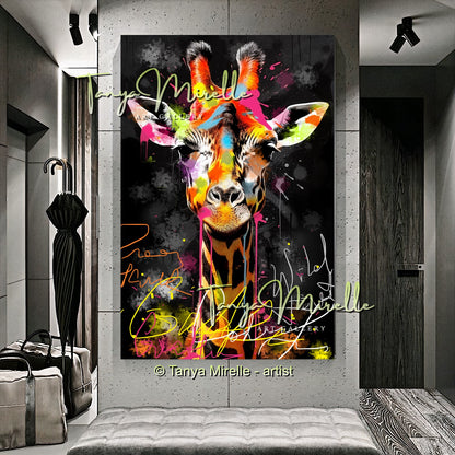 Graffiti Elephant Wall Art Print – Colorful Animal Canvas