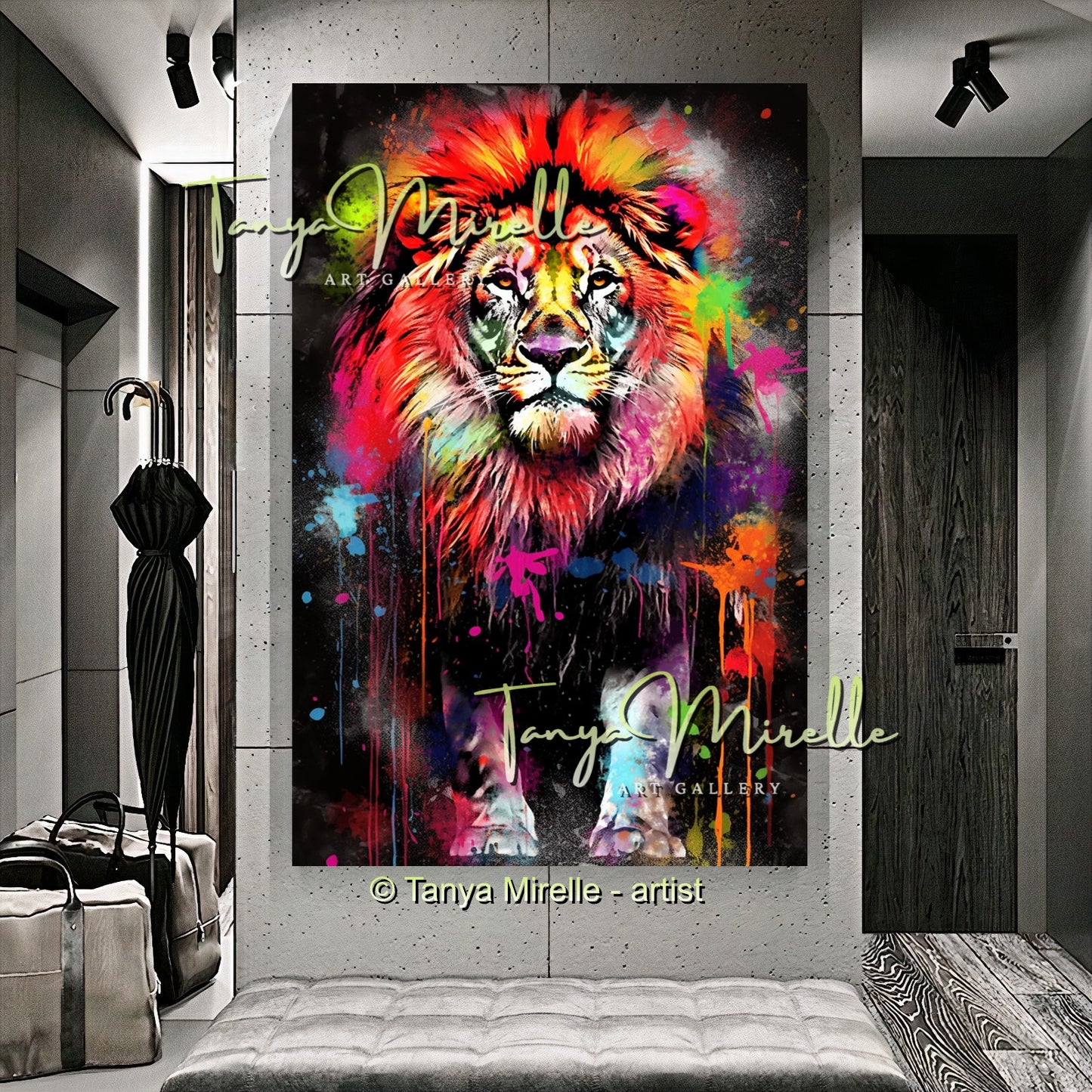 Colorful Graffiti Lion Canvas Print – Vibrant Animal Wall Art