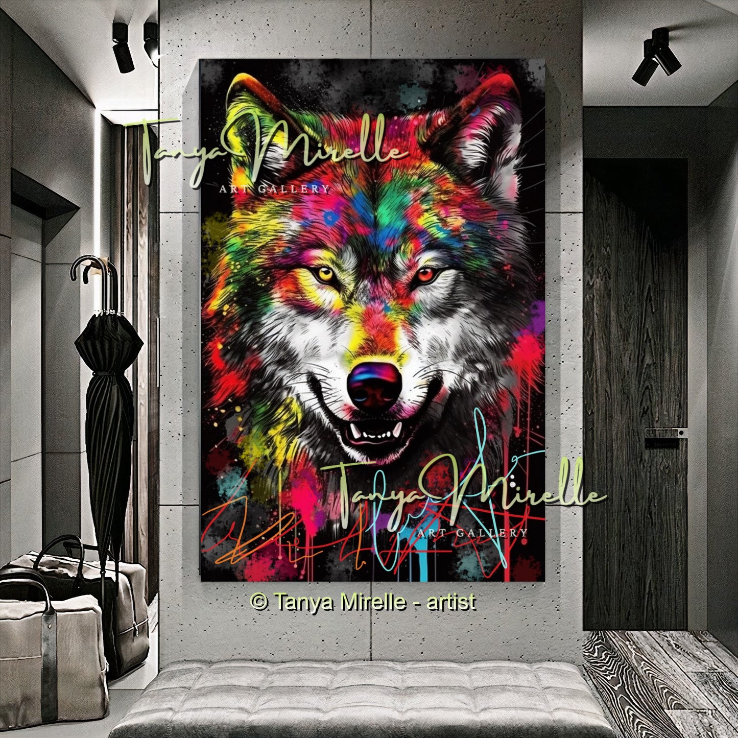 Vivid Graffiti Deer Canvas – Colorful Animal Print