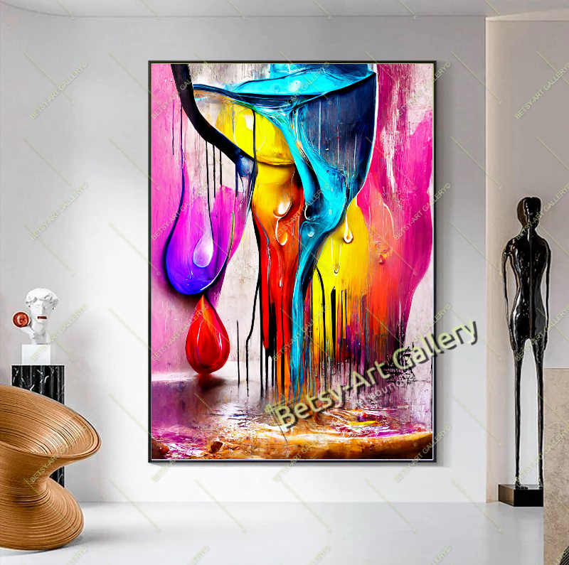 Bold Abstract Canvas Print, Vibrant Contemporary Home Decor
