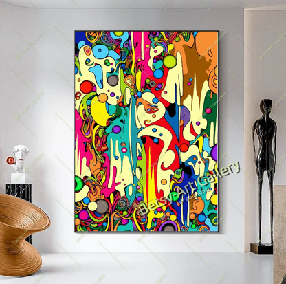 Bold Abstract Canvas Print, Vibrant Contemporary Home Decor