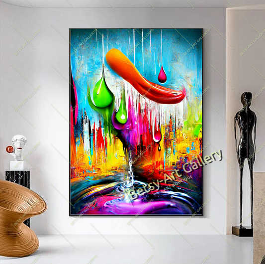 Bold Expressionist Wall Art, Vibrant Contemporary Home Decor