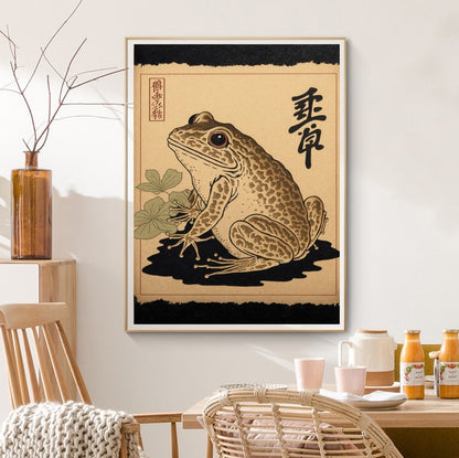 Vintage Japanese Wabi-Sabi Frog Canvas Print K art gift asian style painting canvas print canvas wall art contemporary artwork giclée prints japanese minimalism canvas large canvas print large wall art meditative artwork minimalist art print minimalist canvas modern art print modern pop art modern wall art nature inspired print peaceful decor print on canvas simple natural art statement piece stretched canvas art tranquil frog print wabi sabi frog art wall art prints zen wall decor