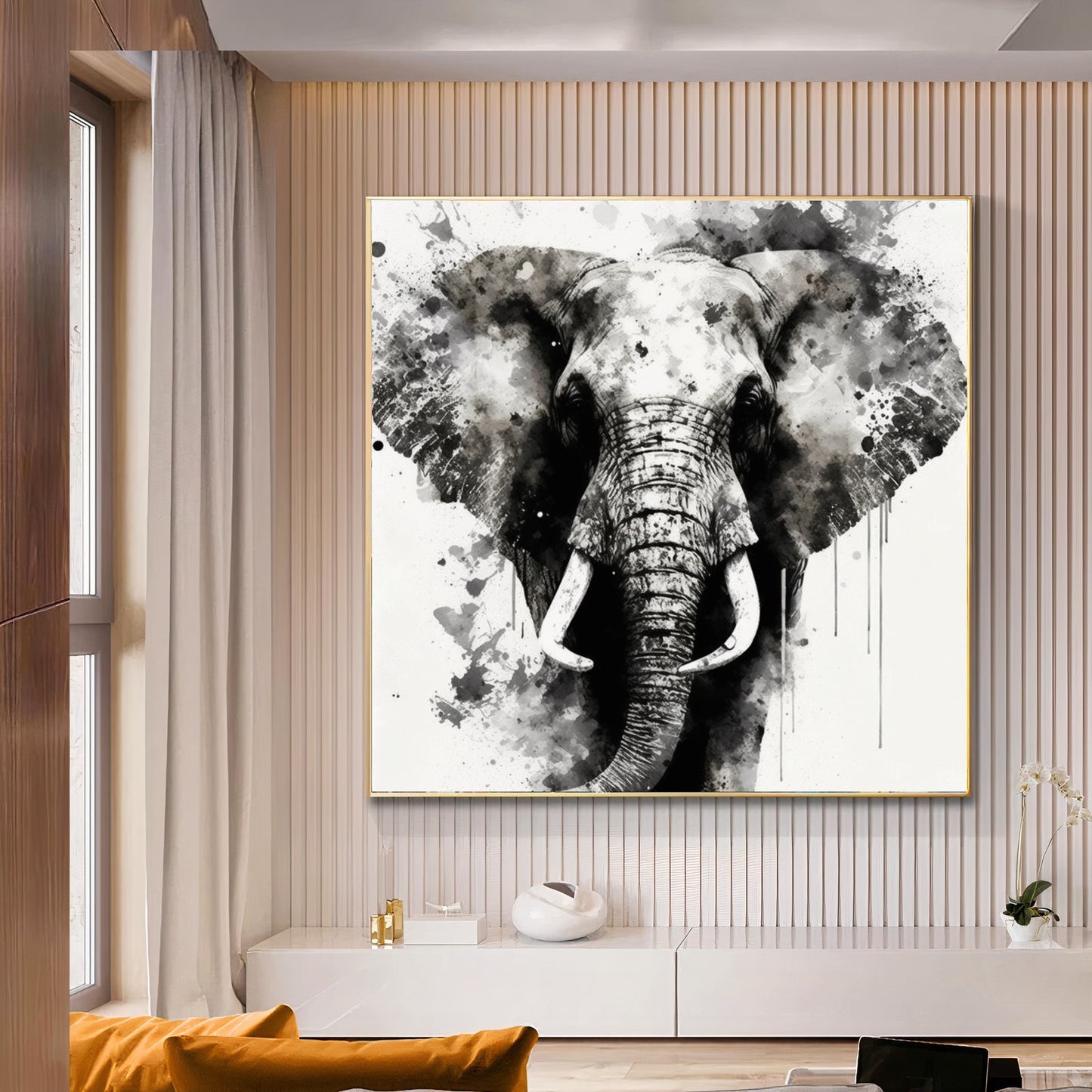 Graffiti Colorful Abstract Elephant Wall Art – Modern Wildlife Canvas Print