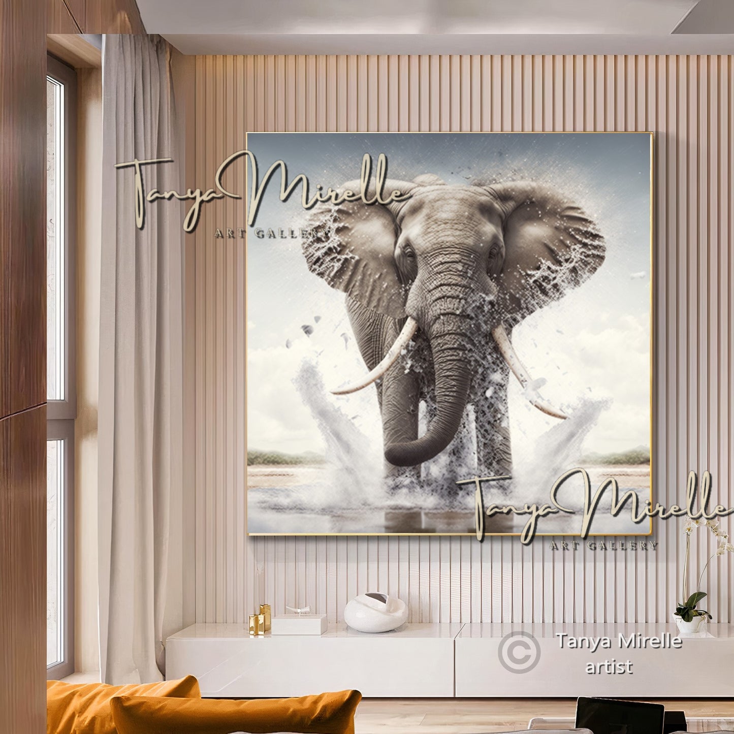 African Elephant Wall Art – Modern Wildlife Canvas Print