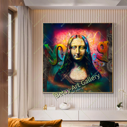 Mona Lisa Graffiti Art Canvas Print, Modern Jakonda Wall Art