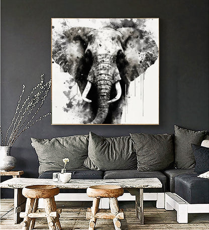 Graffiti Colorful Abstract Elephant Wall Art – Modern Wildlife Canvas Print