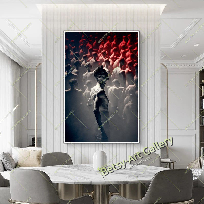 Rise from the Crowd – Abstract Figurative Art Print on Canvas
