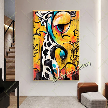 Bold Abstract Canvas Print, Vibrant Contemporary Home Decor