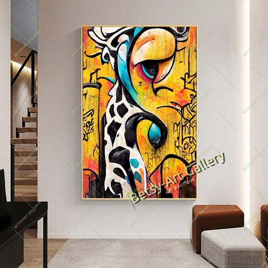 Creative Abstract Canvas Print, Bold Expressionist Wall Art