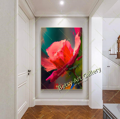 Cozy Floral Nature Canvas Print, Bee and Butterfly Wall Ar