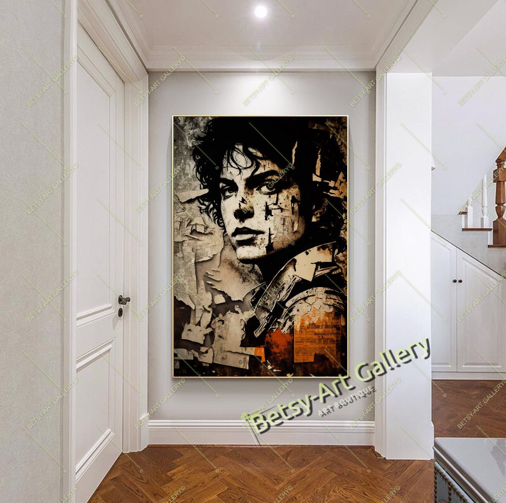 Michael Jackson Canvas Wall Art - Pop Legend Portrait Print