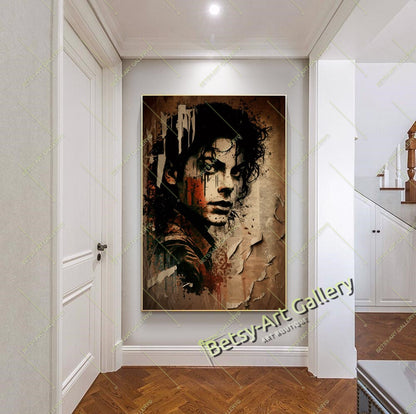 Michael Jackson Canvas Wall Art - Pop Legend Portrait Print