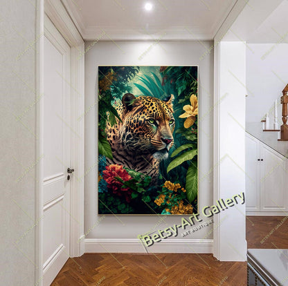 Rabbit Art Print on Canvas - Alpine Mountain Landscape Painting