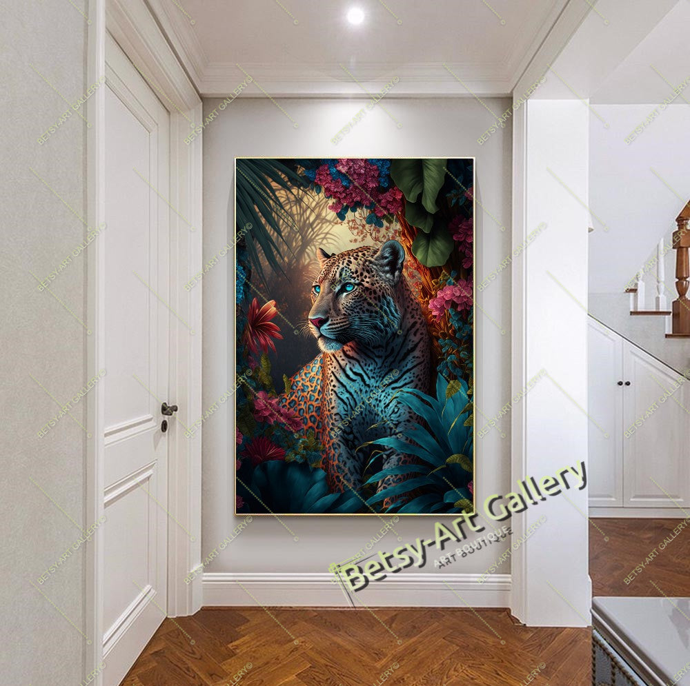 Tiger and Leopard Canvas Print - Wildlife Wall Art