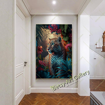 Tiger and Leopard Canvas Print - Wildlife Wall Art