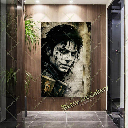 Michael Jackson Canvas Wall Art - Pop Legend Portrait Print