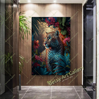 Tiger and Leopard Canvas Print - Wildlife Wall Art