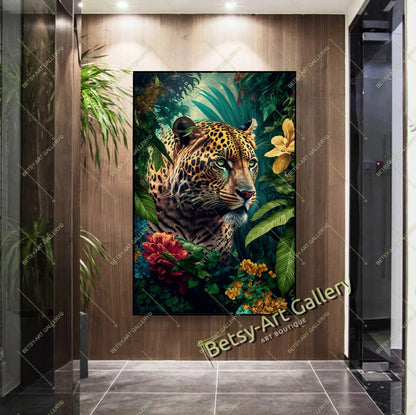 Rabbit Art Print on Canvas - Alpine Mountain Landscape Painting