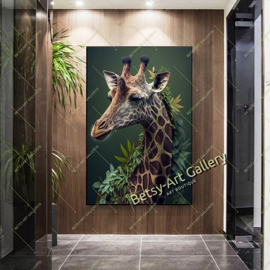 Jungle Giraffe Canvas Print - African Wildlife Artwork