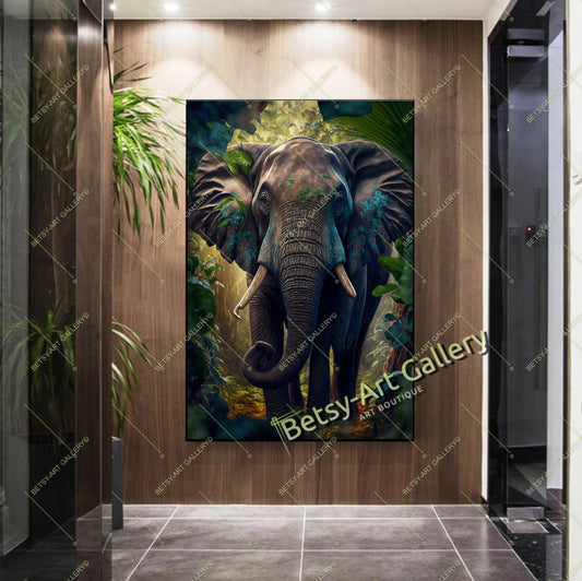 Jungle Elephant Canvas Print - African Wildlife Artwork