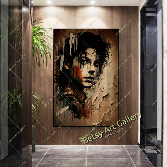Michael Jackson Canvas Wall Art - Pop Legend Portrait Print