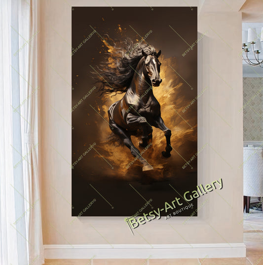 Arabian Horseman Racing Horse Canvas Print - Desert Rider Wall Art